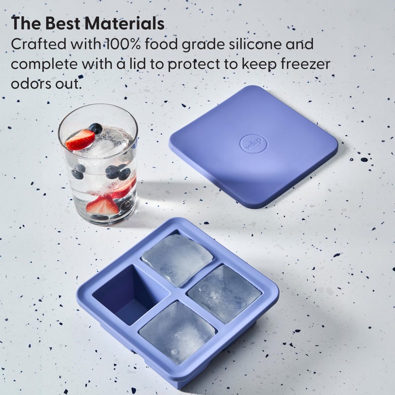 WP W&P Peak Silicone Extra Large Cube Ice Tray w/ Protective Lid | Charcoal | Easy to Remove Ice Cubes | Food Grade Premium Silicone | Dishwasher Safe, BPA Free - Image 4